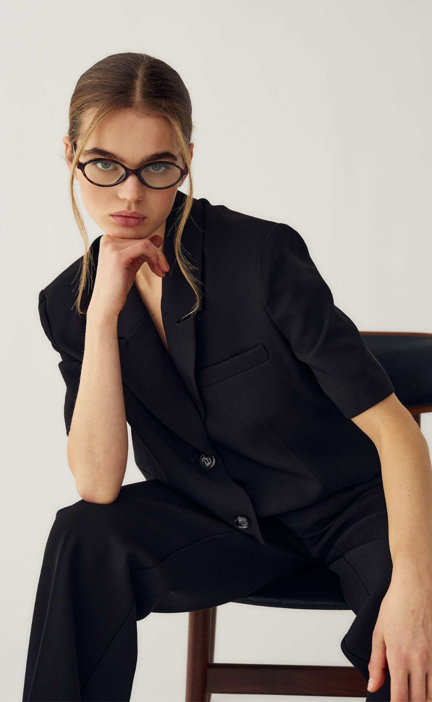 Noella Blazer - Leanne Crop - Black