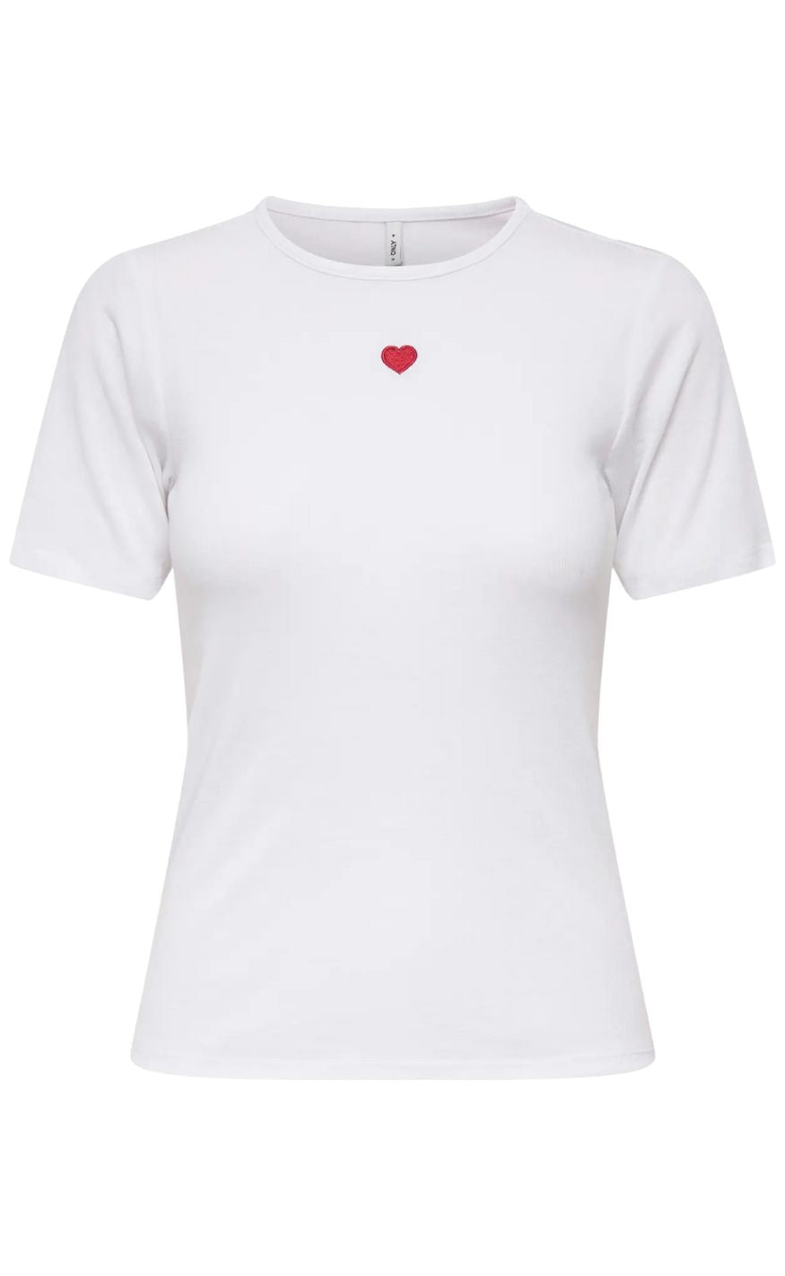 ONLY Topp - Elli - White Heart
