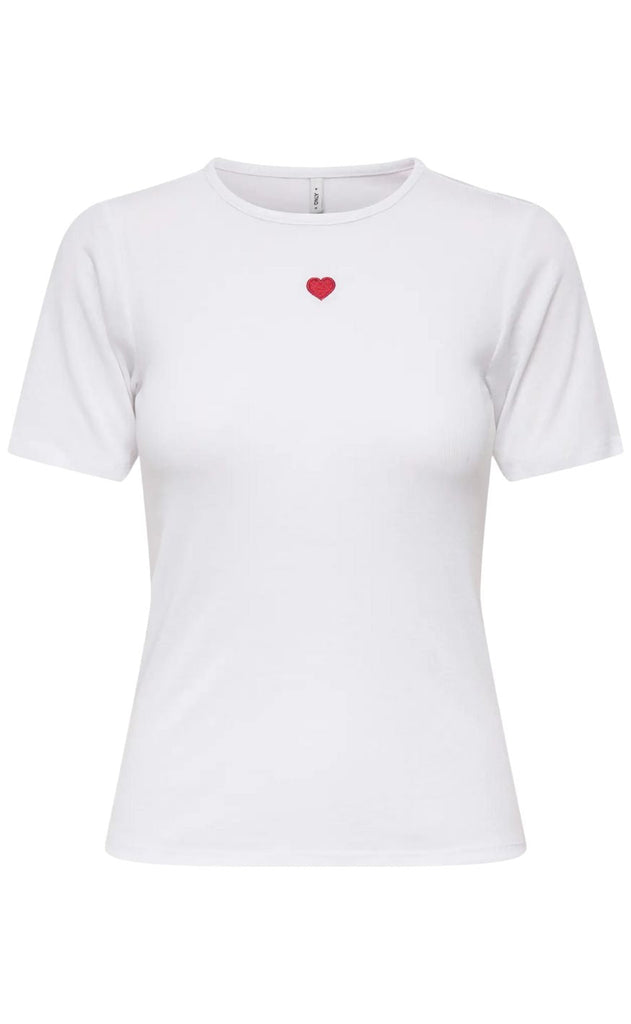 ONLY Topp - Elli - White Heart