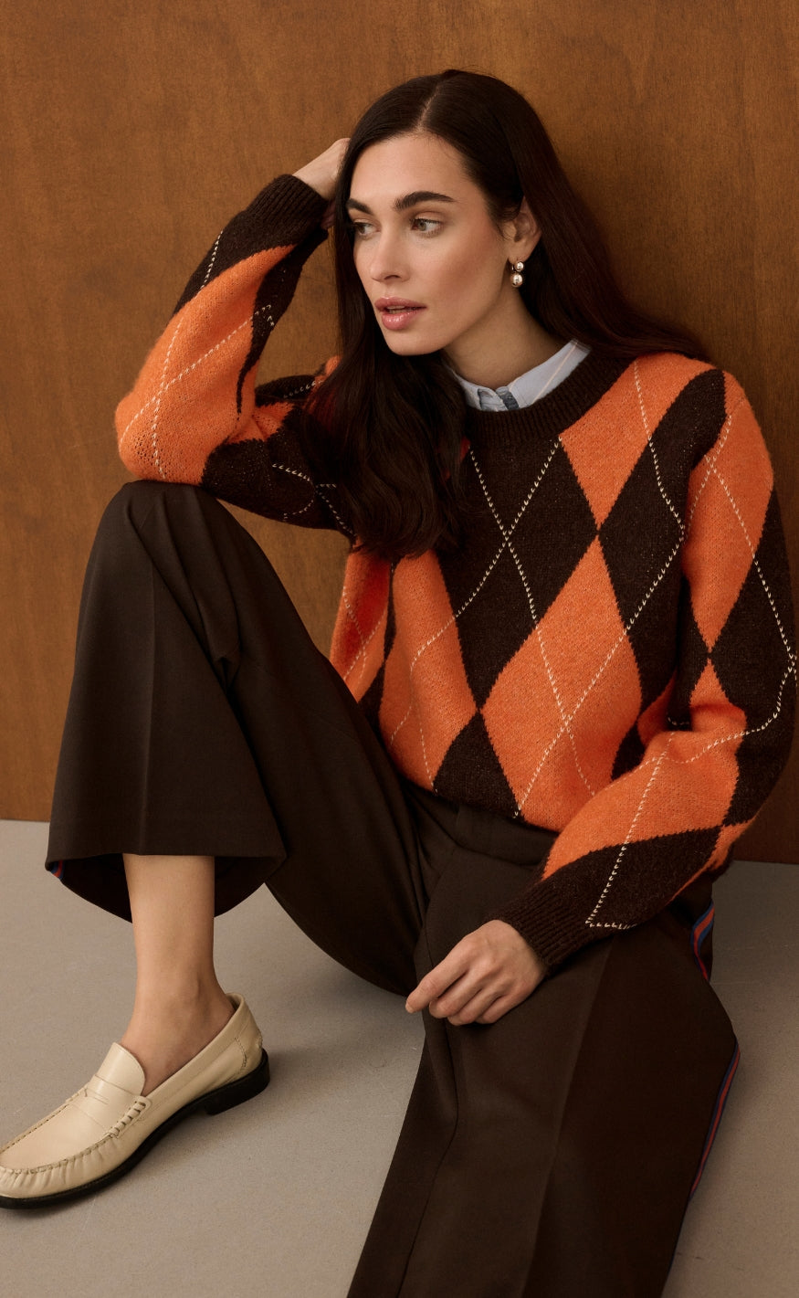 Culture Genser - Argyle - Brown Argyle