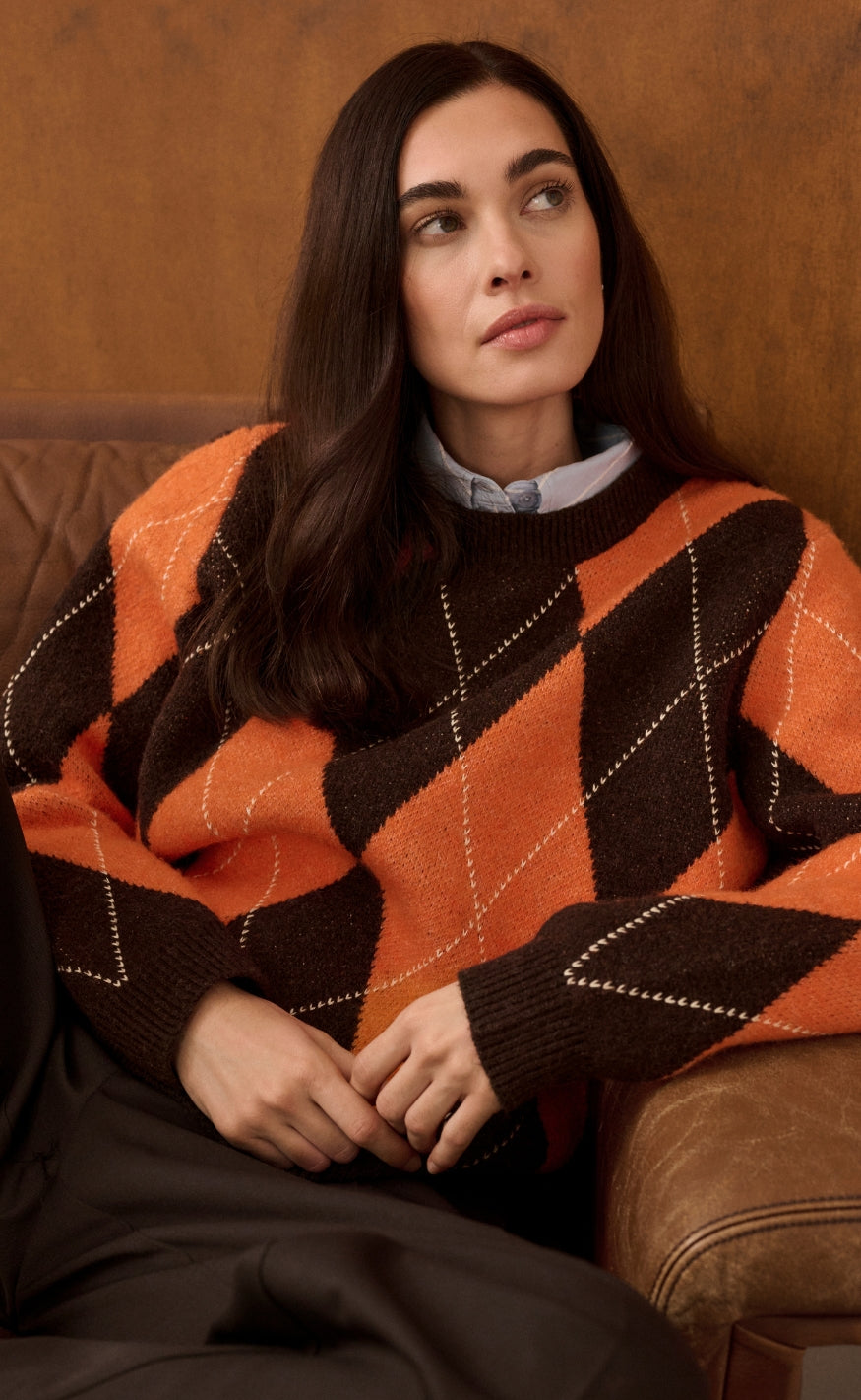 Culture Genser - Argyle - Brown Argyle