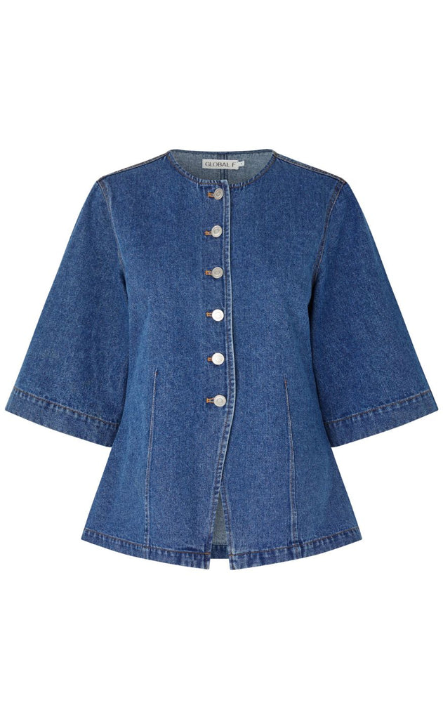 Global Funk Bluse - Lila-G - Vintage Blue Wash