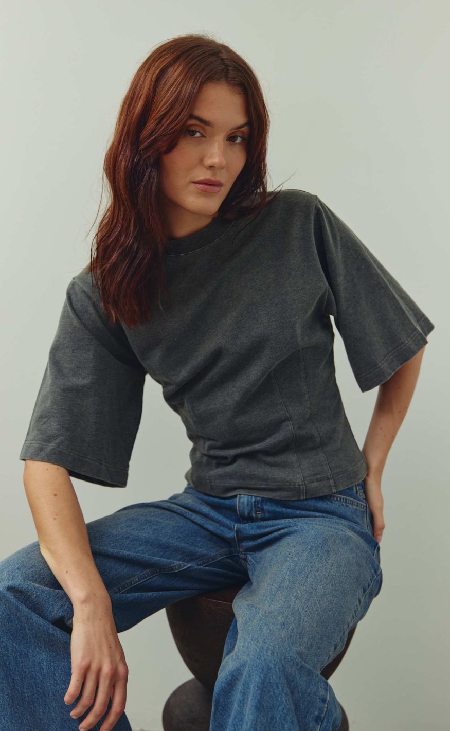 Noella T-shirt - Marigold - Grey Wash