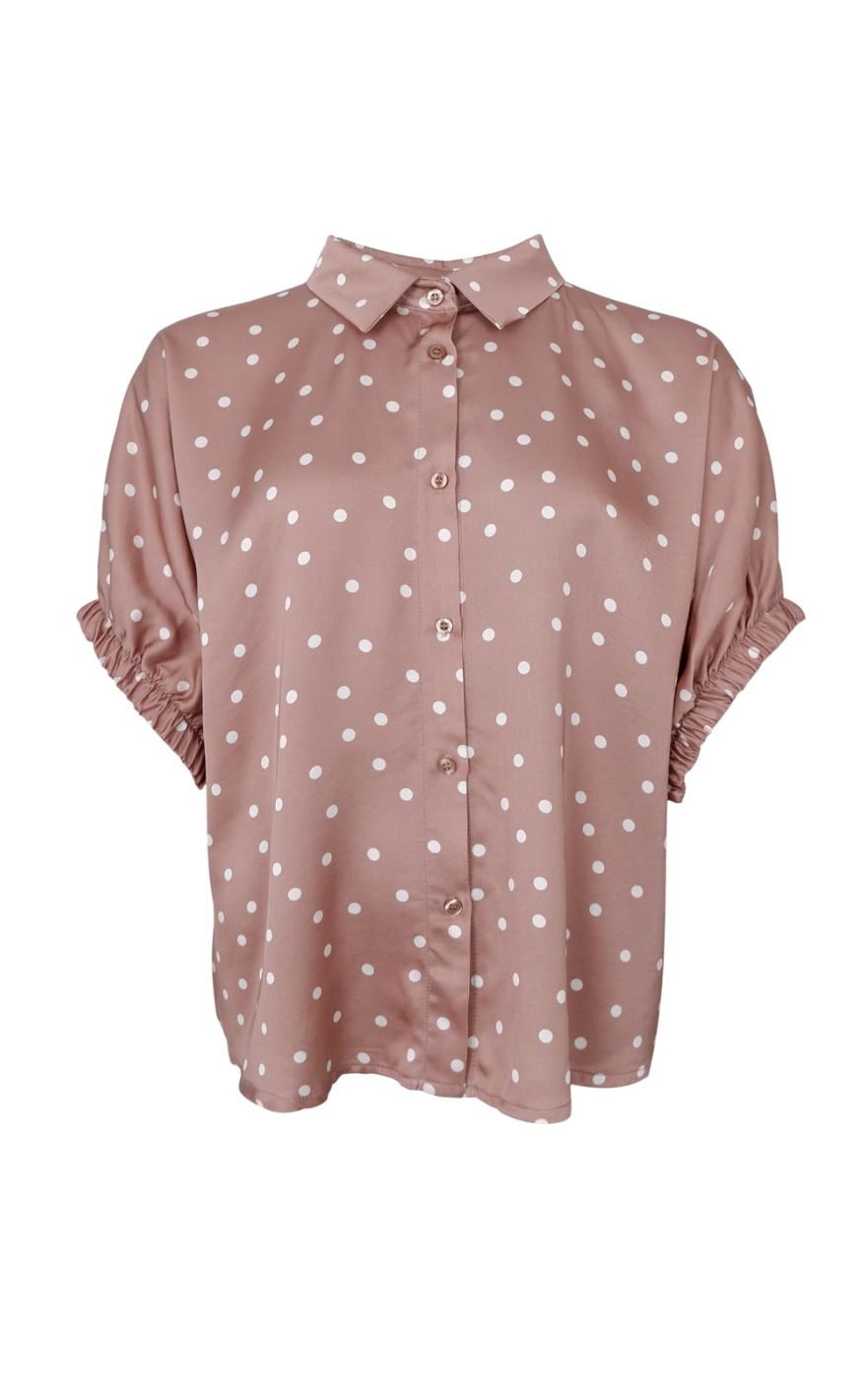 Black Colour Skjorte - Mabel - Nougat Dot