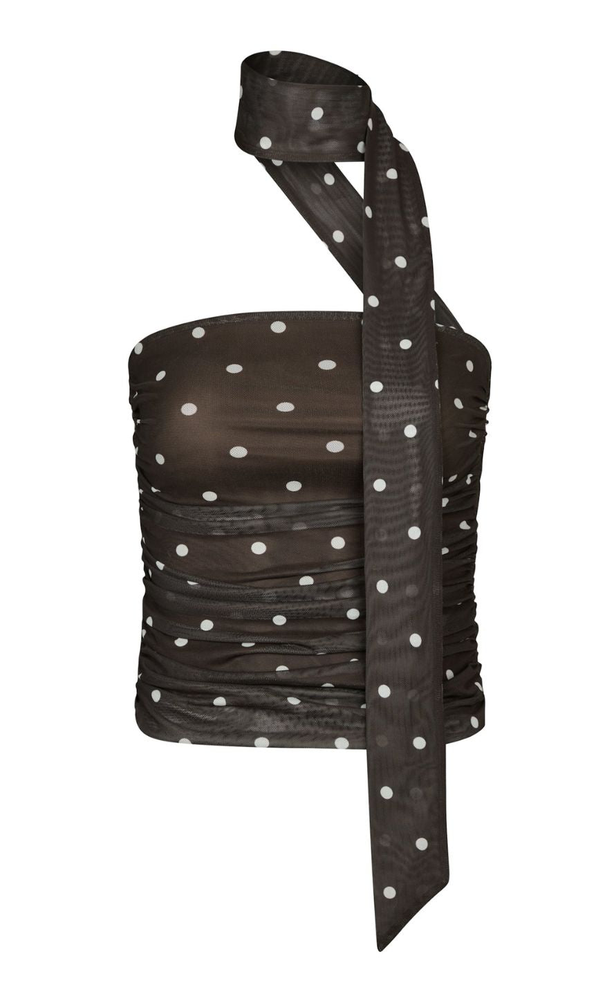 Neo Noir Topp - Torinti Mesh Dot - Brown