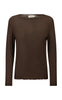 Depeche Bluse - Drew Cashmere O-Neck - Dark Brown
