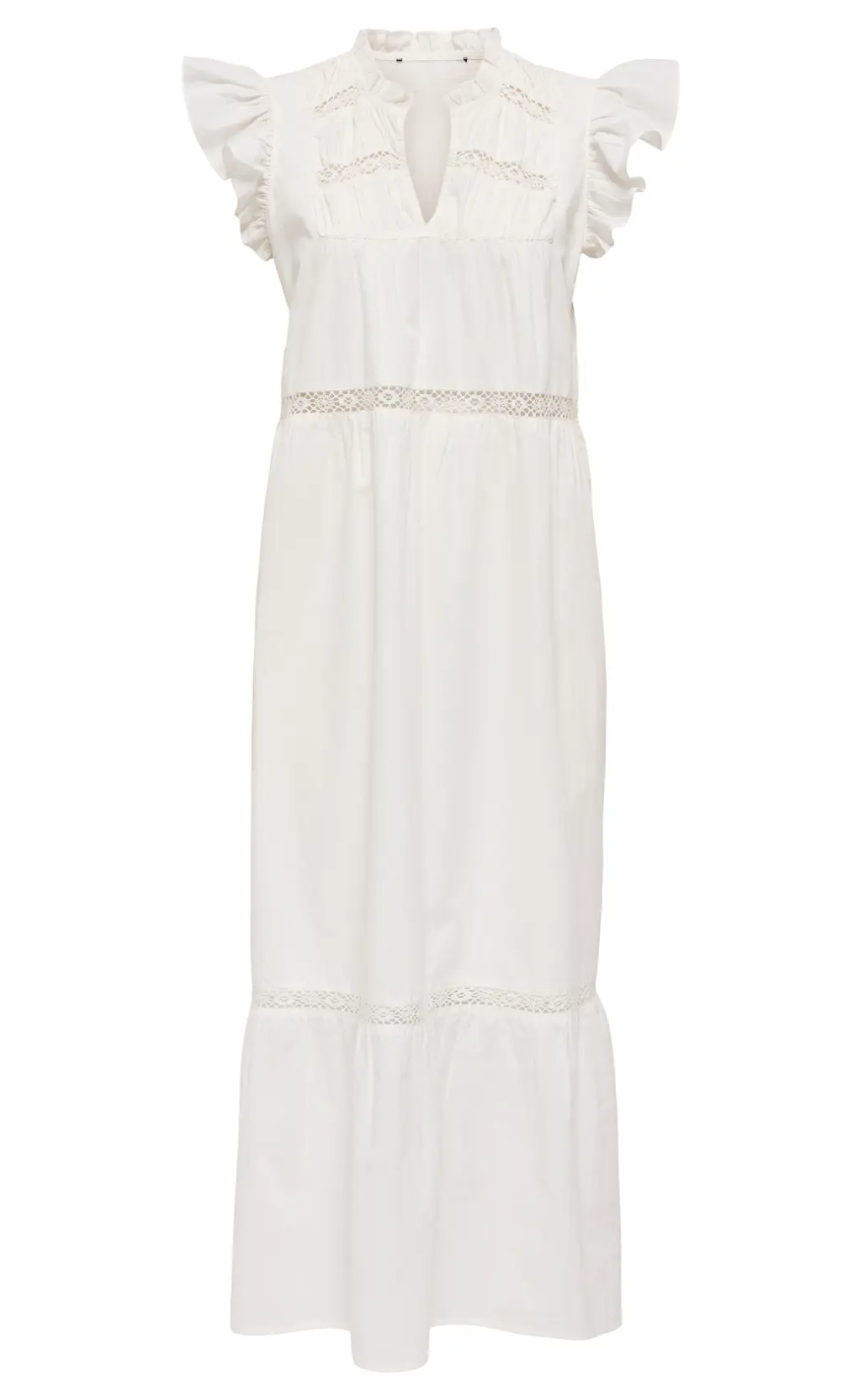 Only Kjole - Sunny Capsl Frill - Cloud Dancer