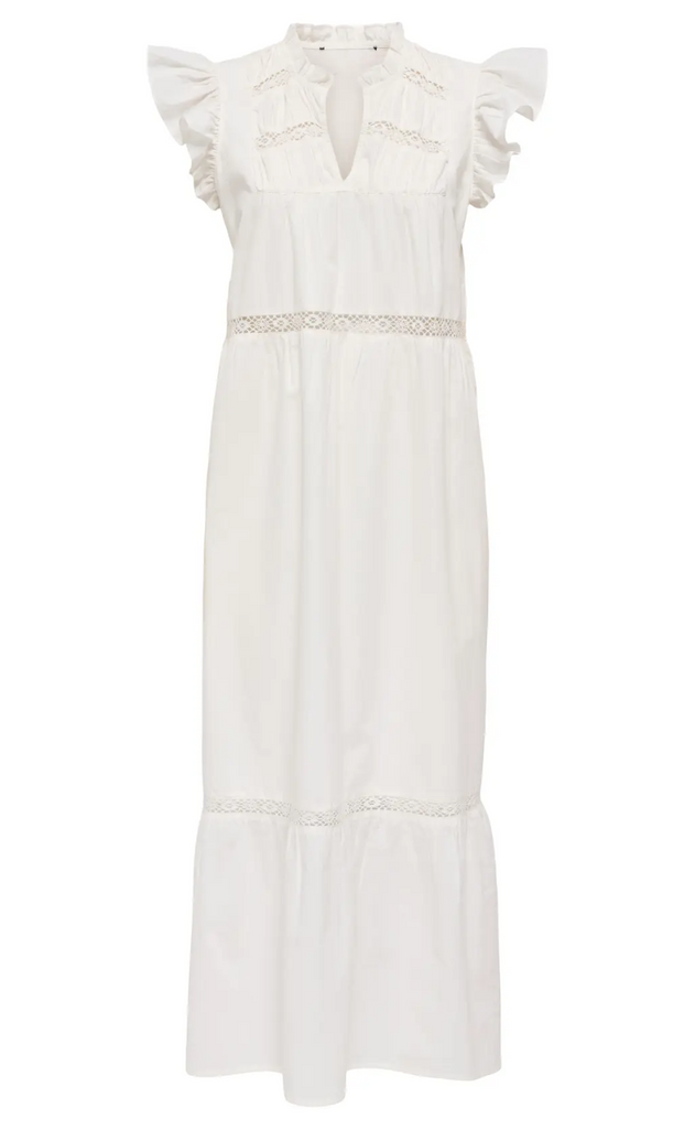 Only Kjole - Sunny Capsl Frill - Cloud Dancer