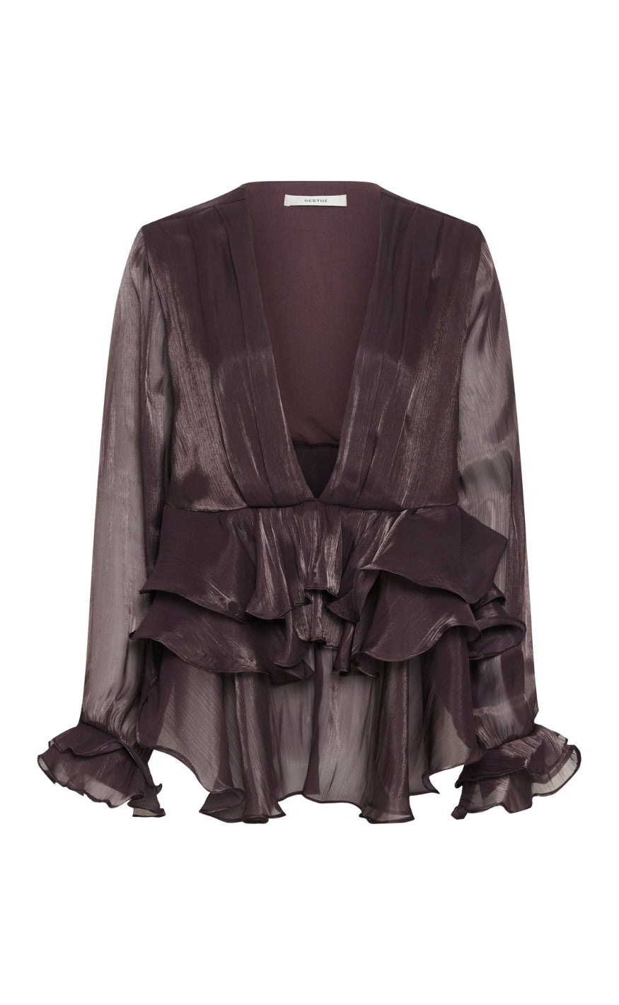 Gestuz Bluse - Licie - Deep Plum