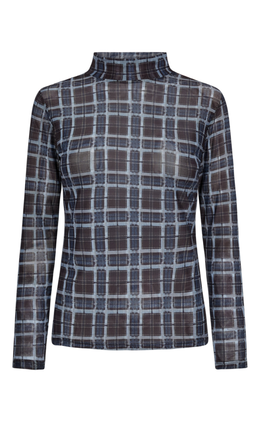 Freequent Bluse - Plady - Mole w. Chambray Blue