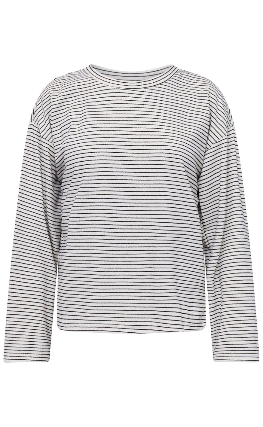 Sisters Point Bluse - VALTE-LS - Fog/Black Stripe