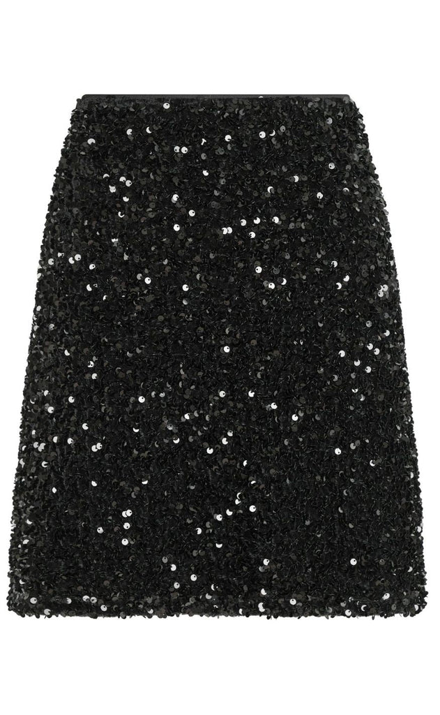 Neo Noir Skjørt - Miva Velvet Sequins - Black