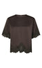 Neo Noir Topp - Elle Heavy Sateen Lace - Dark Brown