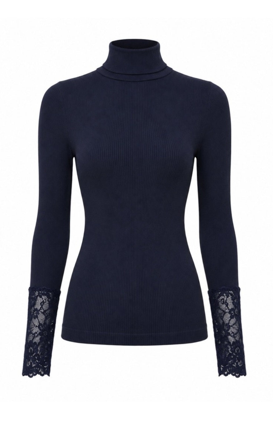 Tim & Simonsen Bluse - Maja Turtle Costina Lace - Blu