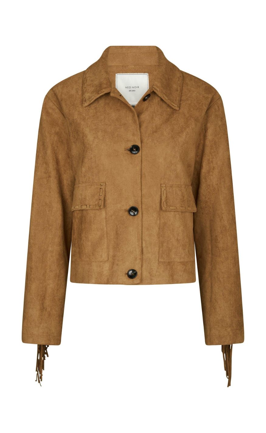 Neo Noir Jakke - Lauron Faux Suede - Cognac