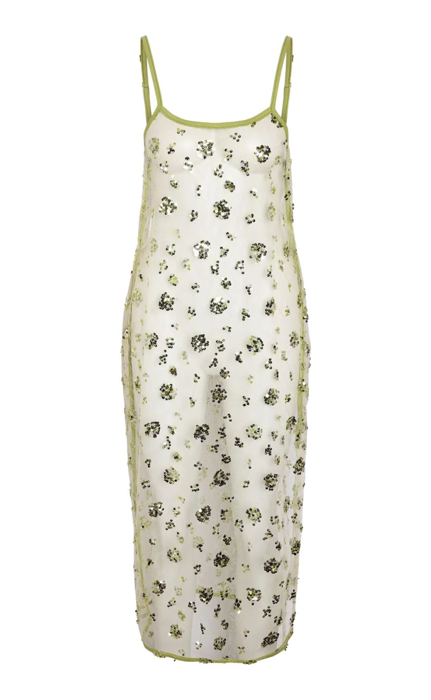 Noisy May Kjole - Zigga S/l Sequin Mesh - Daiquiri Green