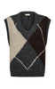 Freequent Vest - Grslulu Argyle - Dark Grey Ml w. Oyster Grey Ml.