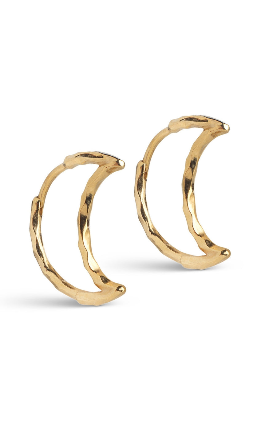 ENAMEL Copenhagen Øreringer - Organic Moon Medium Hoops - Gold Colour