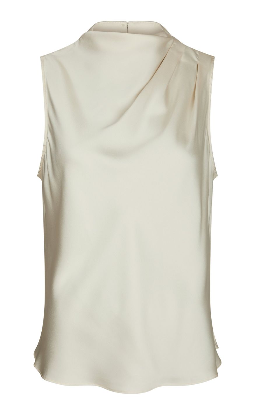 Neo Noir Topp - Isola Drapy Satin - Creme