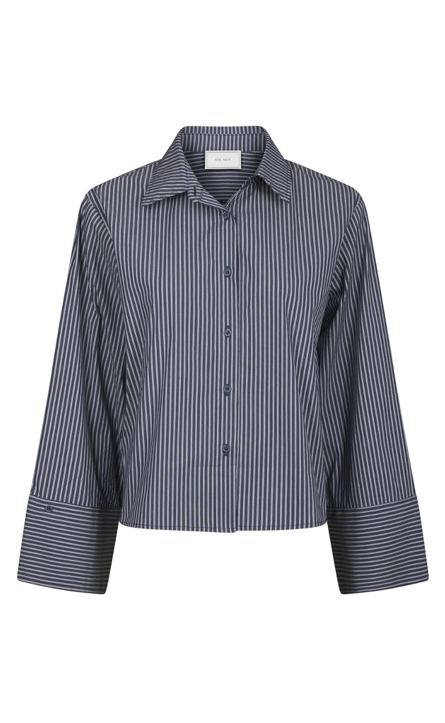 Neo Noir Skjorte - Jaylin Stripe - Dark Navy