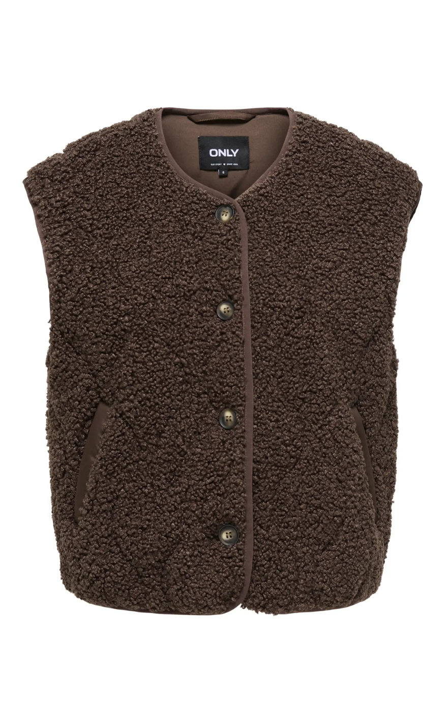 Only Vest - Ines Teddy CC OTW - Chocolate Martini