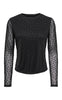 ONLY Bluse - Nova Mesh - Black/Black Dots