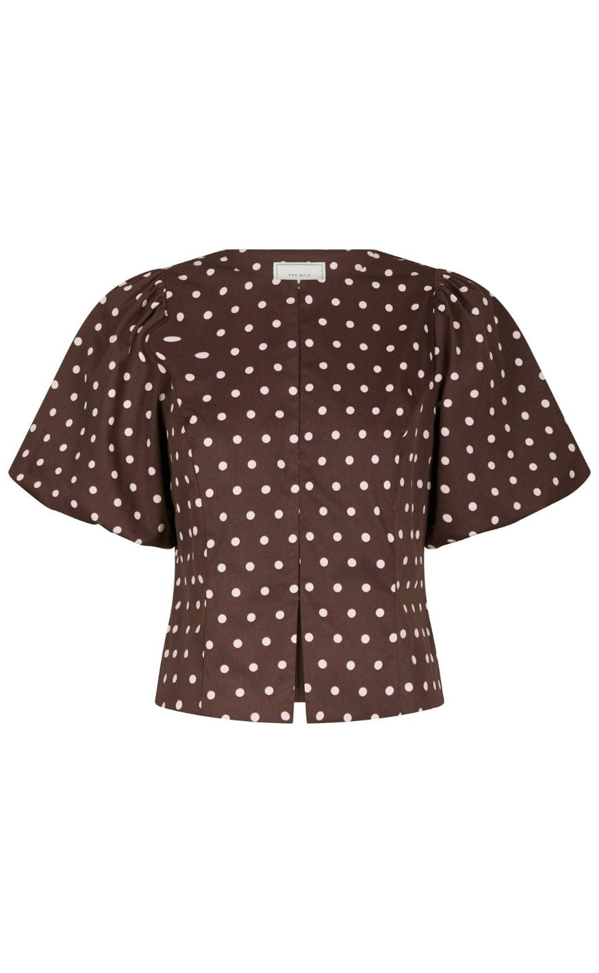 Neo Noir Bluse - Anela Dot - Brown