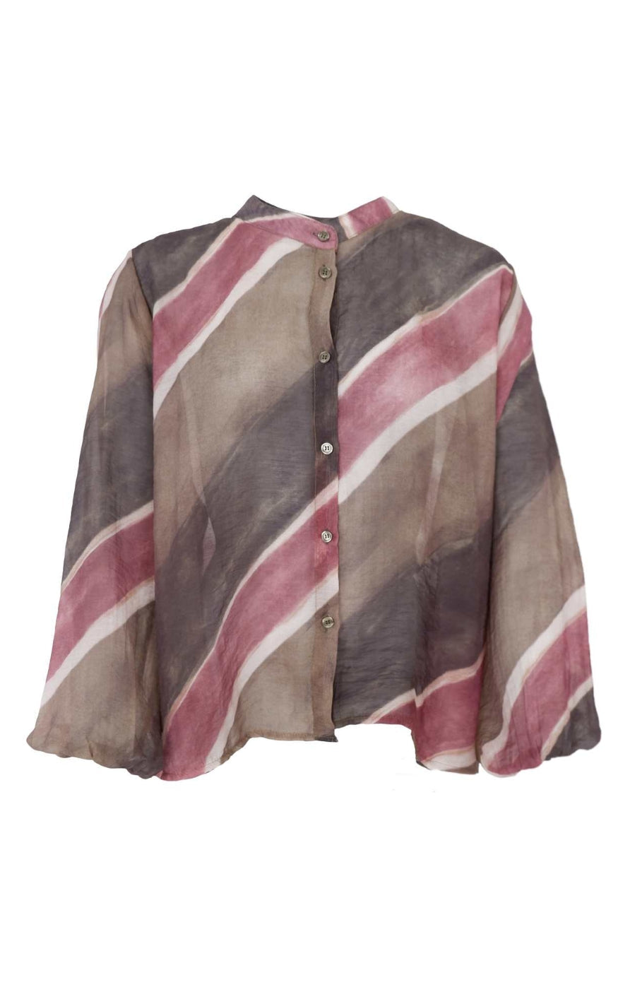 Black Colour Skjorte - Charlotte - Army Stripe