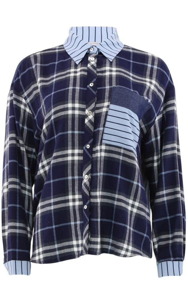 Continue Skjorte - Alice mix shirt - blue check