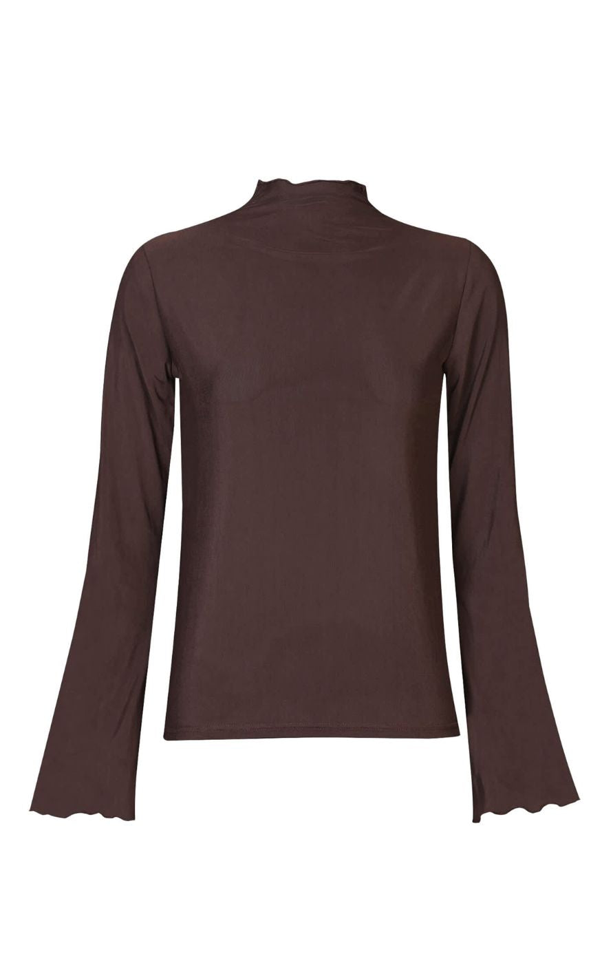 Liberte Bluse - Mesh Trompet - Dark Brown