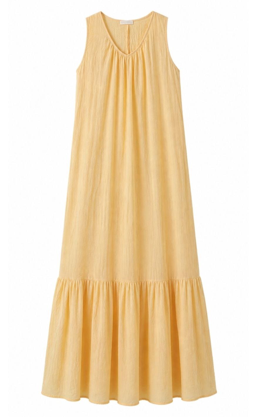 Luxzuz Kjole - Veinta - Soft Yellow