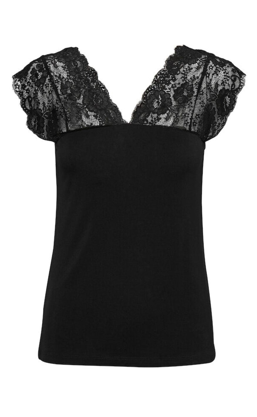 Culture Topp - Poppy Lace - Black