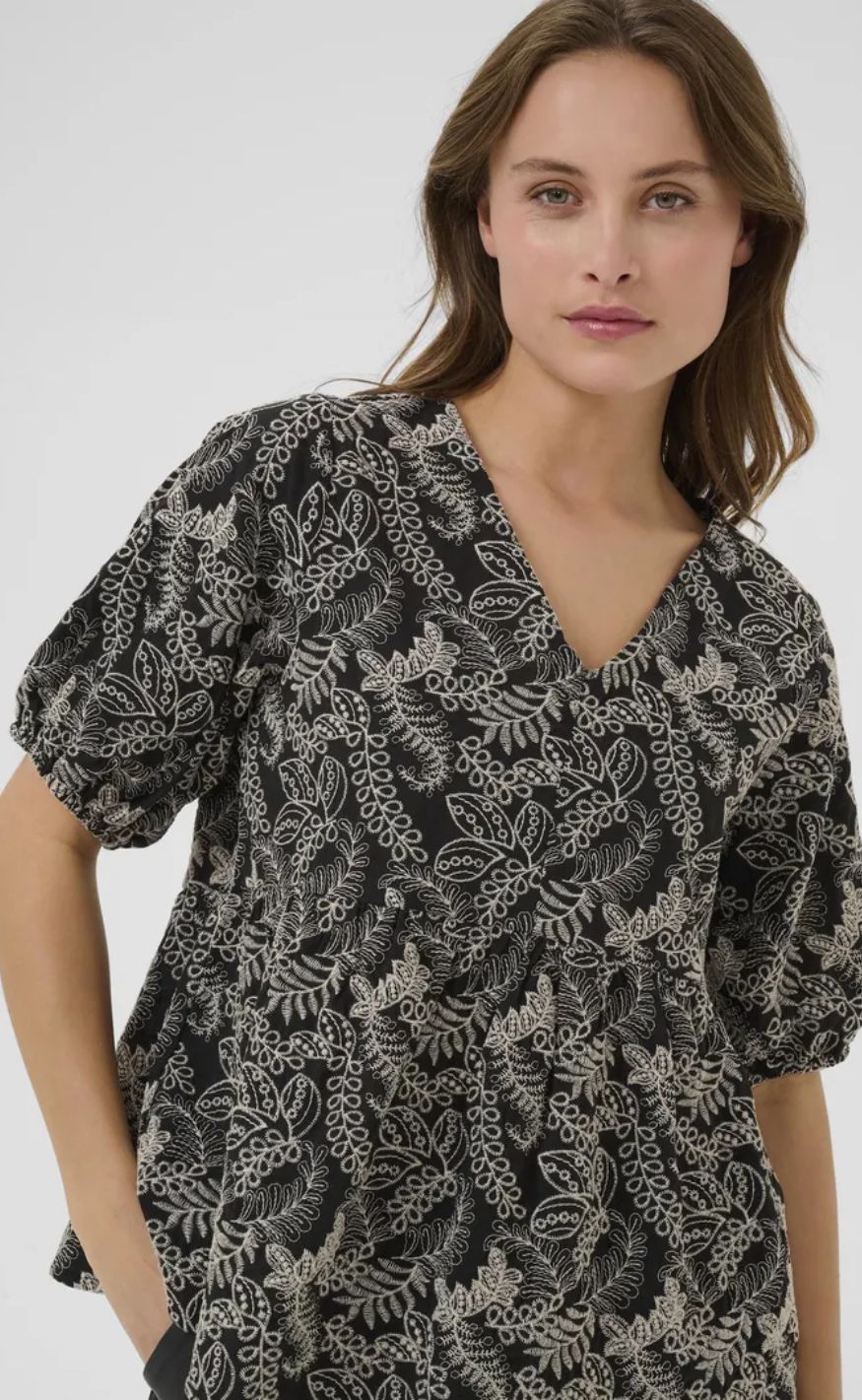 Culture Bluse - Taylar - Black/Whitecap