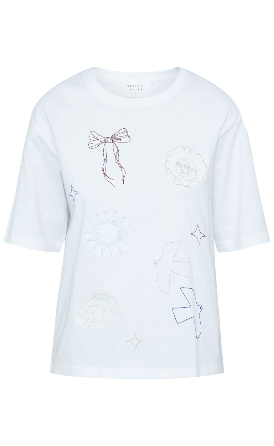 Sisters Point T-shirt - HEDA-LOOSE.SS14 - White/Multi