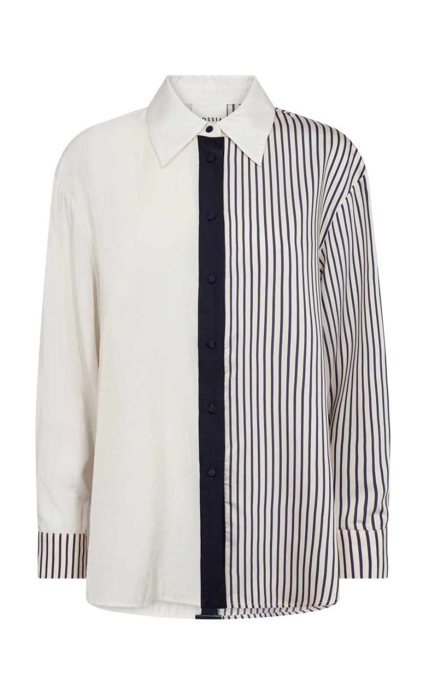 Gossia Skjorte - Cecile - Navy Creme Stripes