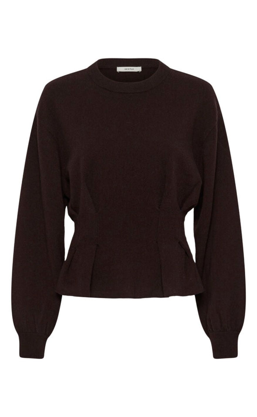 Gestuz Pullover - Manzi Waist - Ganache