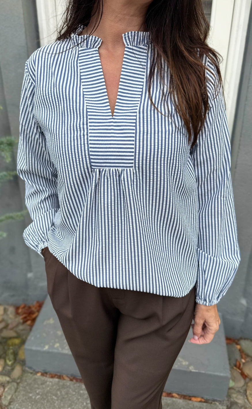 Say INA Copenhagen Bluse - Winnie New - Navy Blue Striped