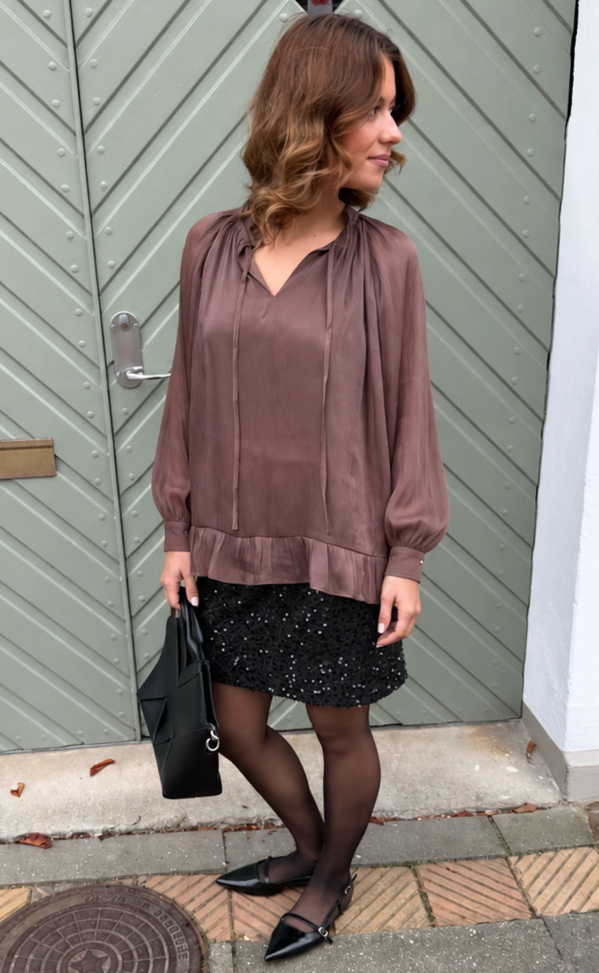 Say INA Copenhagen Skjørt - Julia Sequin - Black Sequin