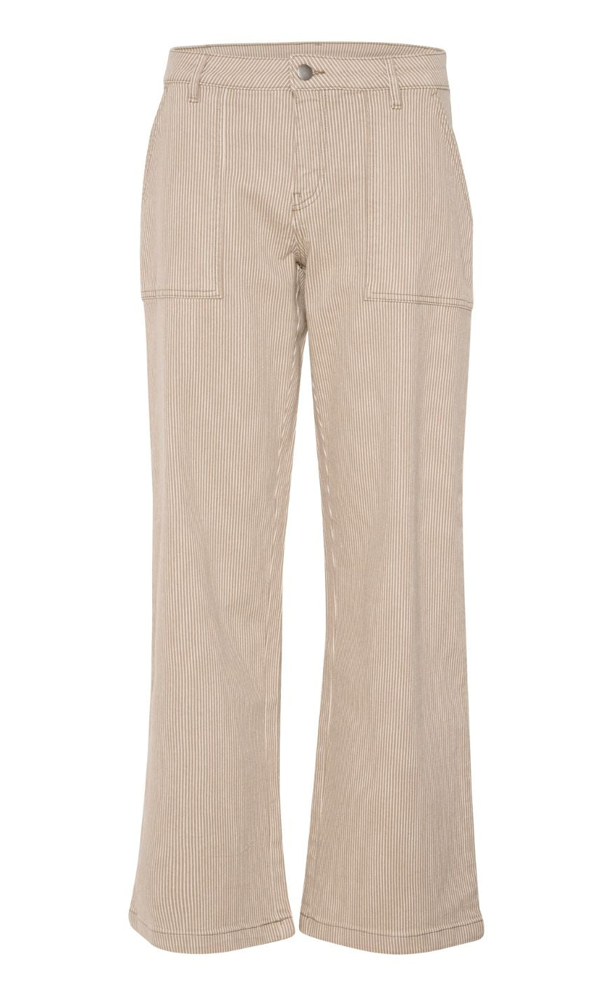Culture Bukser - Milky - Dune/White Stripe
