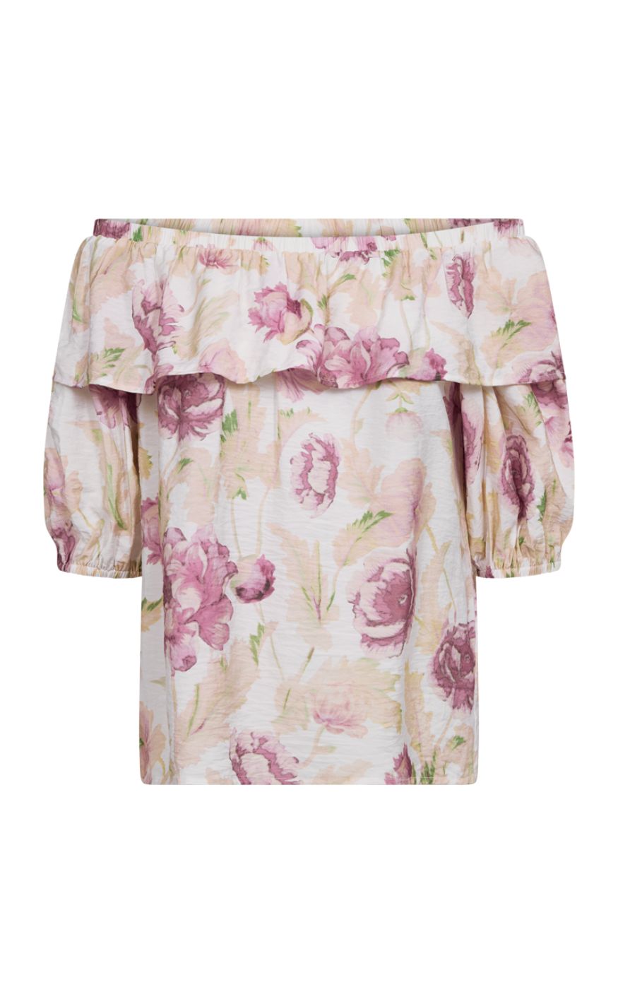 Freequent Bluse - Maise - Brilliant White w. Ballerina