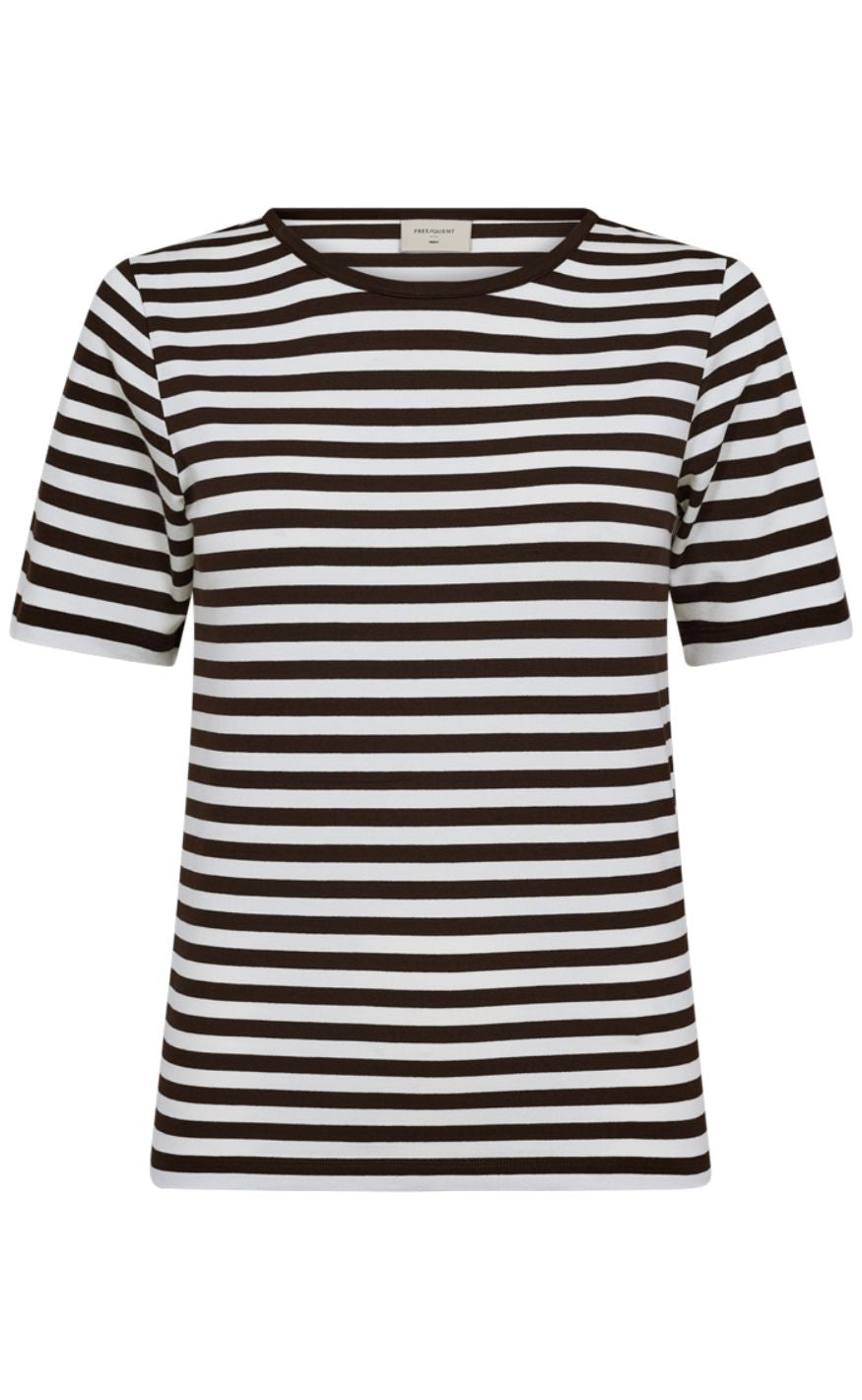 Freequent T-shirt - Liana - Coffee Bean w. Star Off-white