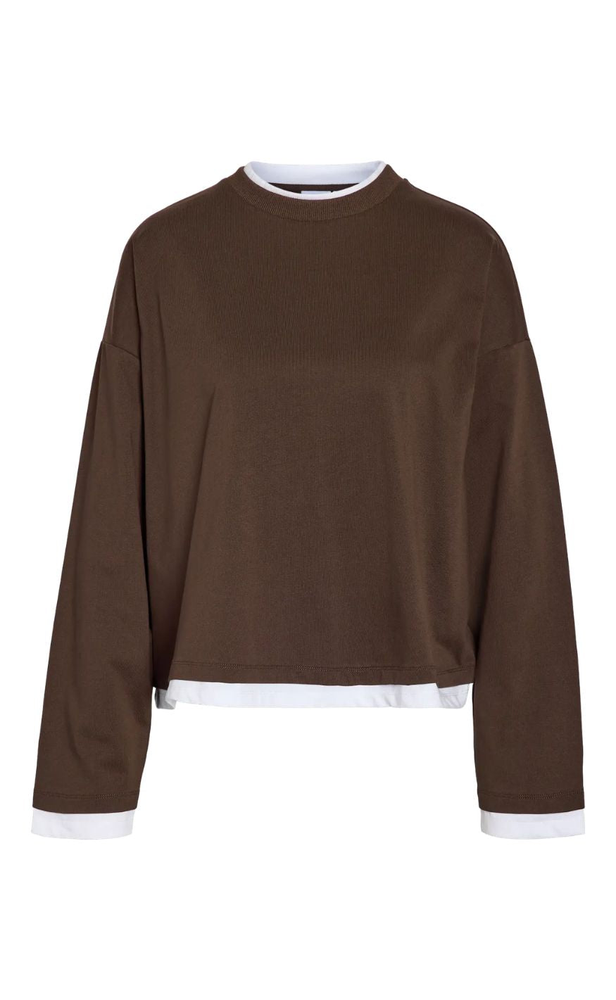 Noisy May Bluse - Ember - Demitasse/White Double