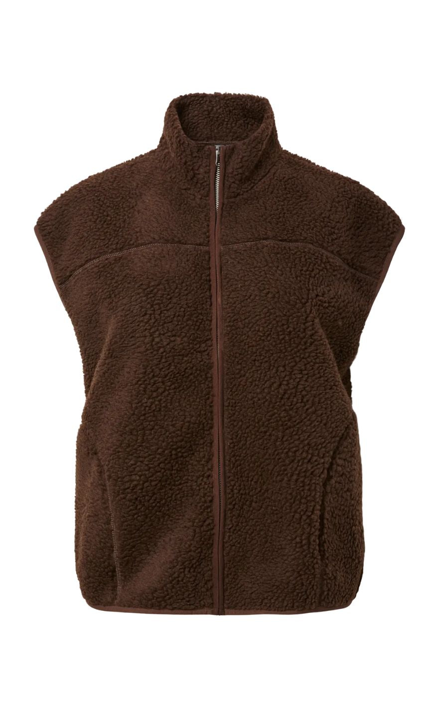 Pieces Vest - Sadia Teddy - Hot Fudge