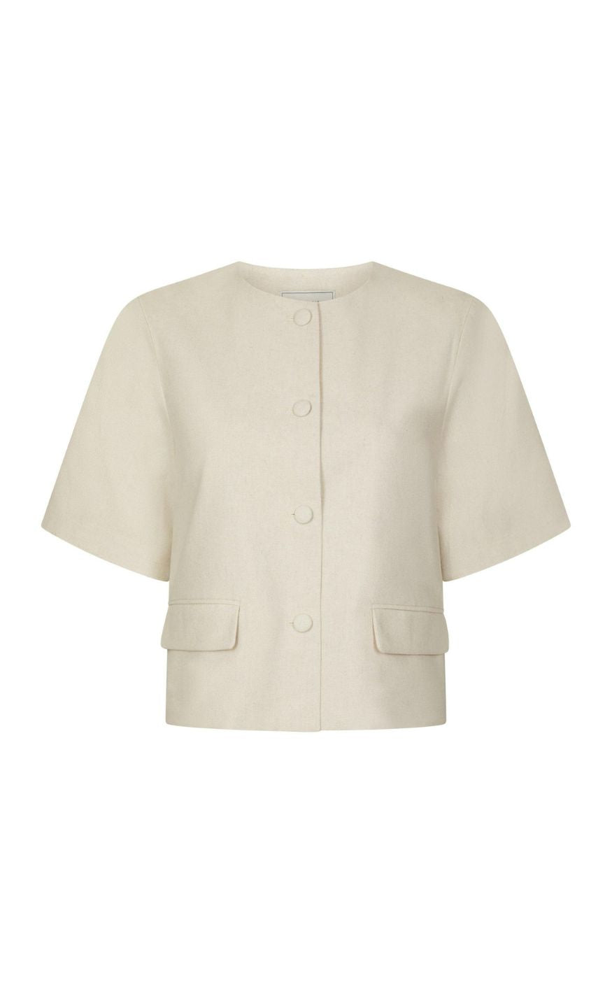 Neo Noir Bluse - Rory Linen - Creme