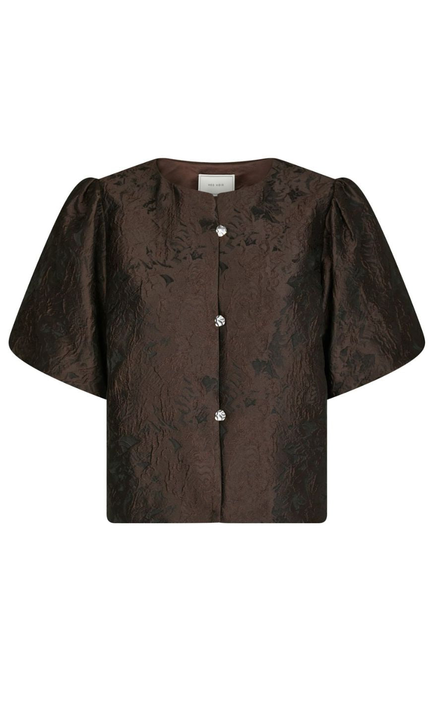 Neo Noir Bluse - Aisa Brocade - Darrk Brown