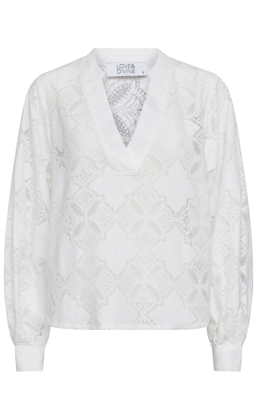 Love & Divine Bluse - Love1307 - Cream Lace
