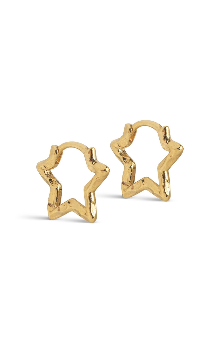 ENAMEL Copenhagen Øreringer - Organic Star Small Hoops - Gold Colour