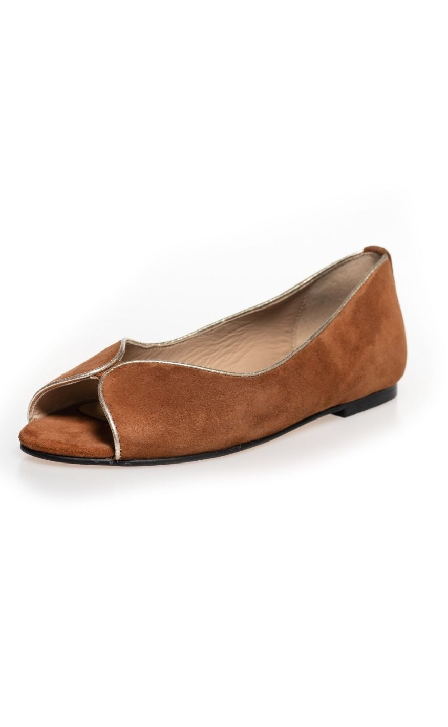 Copenhagen Shoes Ballerinaer - Like A Melody Suede - Cognac