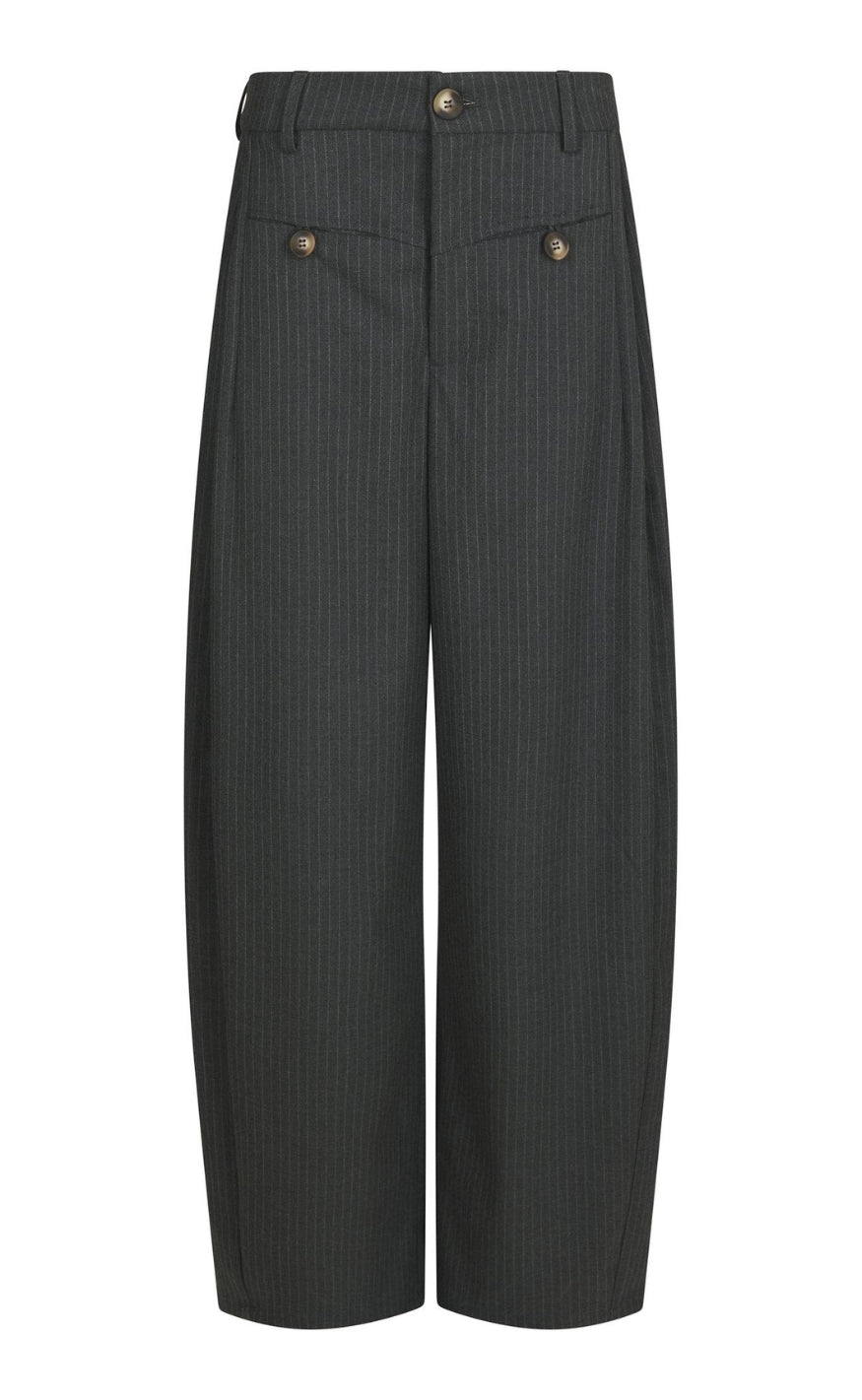 Neo Noir Bukser - Massie Slim Pinstripe - Dark Grey Melange