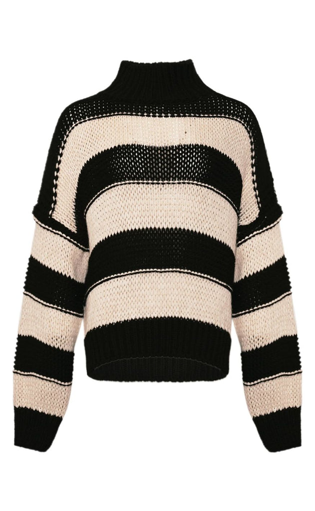 Noella Genserbluse - Kath - Black Ivory Stripe